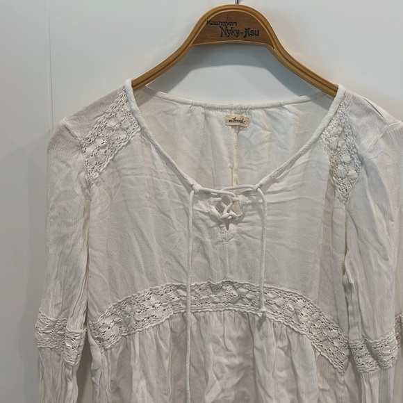 Hollister off white tunic / flowy hippy shirt size small - Picture 3 of 10